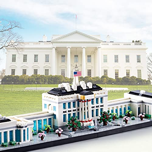 JXRLMB Architecture White House Modle Kit Micro Building Blocks Sets for Adults World Famous Landmark Collection Set U.S. Capital 3520 PCS for Teens 14+ - color: White House