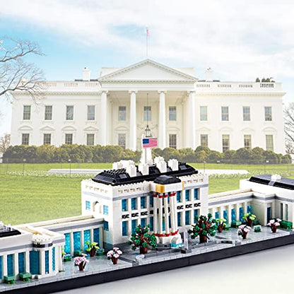 JXRLMB Architecture White House Modle Kit Micro Building Blocks Sets for Adults World Famous Landmark Collection Set U.S. Capital 3520 PCS for Teens 14+ - color: White House