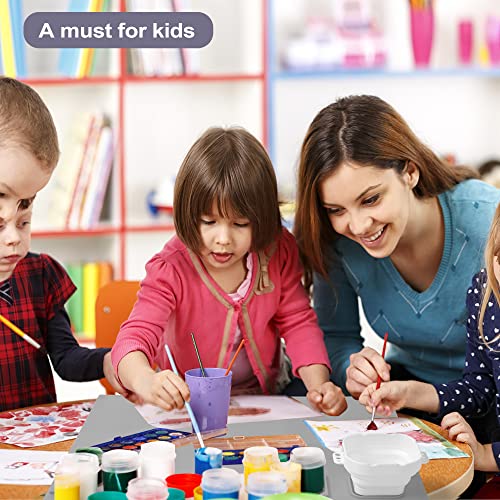 AWOKE Silicone Painting Mat - 20"X16" Silicone Art Craft Mat with 1 Water Cup for Kids -12 Color Dividers - 2 Paint Dividers (Grey) - color: Grey