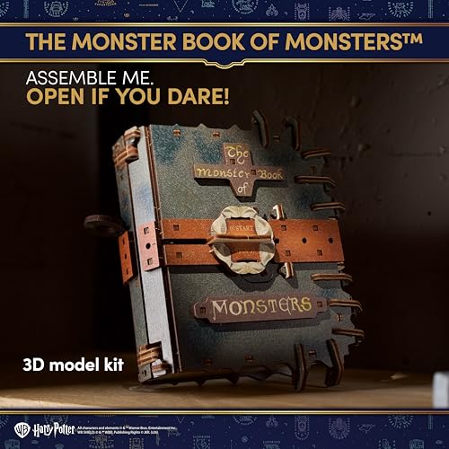 UGEARS Harry Potter The Monster Book of Monsters - 3D Wooden Puzzles for Adults, Mechanical Wooden Model Kits for Adults to Build, DIY Building Craft Kit, Brain Teaser Puzzle, Hobby Gift 3D Puzzle