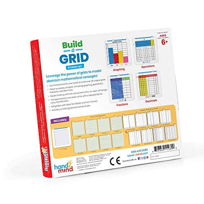hand2mind Build-A-Grid, Dry Erase Multiplication, 3rd Grade Math, Multiplication Manipulatives, Fraction Manipulatives, Multiplication Game, Montessori Math, Homeschool Supplies (Set of 4) - style: Small group