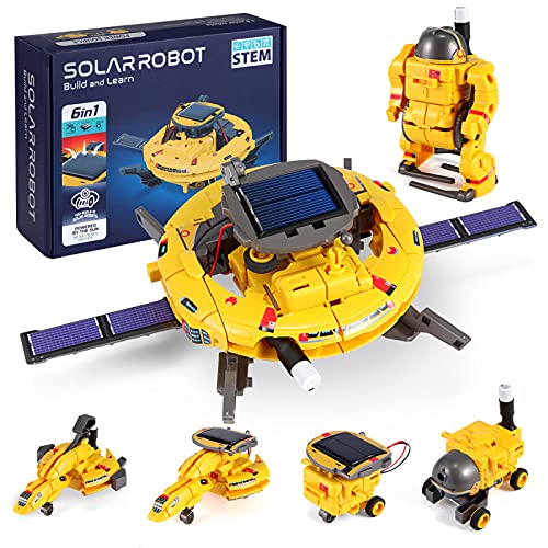COBFDHA STEM Projects for Kids Age 8-12, Science Kits Boys, Solar Robot Space Toys Gifts 8-14 Year Old Teen Boys Girls, 120Pcs Building Experiments Robots Teenage Ages 9 10 11 12 , Yellow - color: Yellow