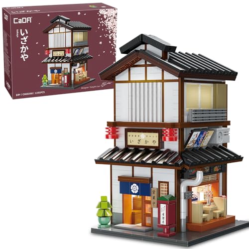 CaDA Master C66019W Japanese Style Yakitori Izakaya House Building Set,City Street Brick Kit with Lights, 1195PCS Modular House Idea Collect Gift for Adults - color: C66019w