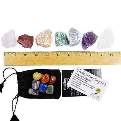 Beverly Oaks Energy Infused Natural Raw Healing Crystals and Tumbled Stones - Chakra Stones for Crystal Healing - The Ultimate Chakra Kit with Huge Variety of Gemstones
