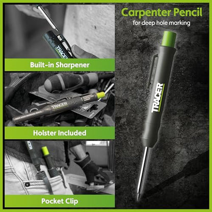 TRACER Contour Gauge 250mm (10”) Precise Marking Gauge with TRACER Deep Hole Construction Pencil. Gauge and Carpenters Pencil Set - style: 250mm (10”) plus Pencil