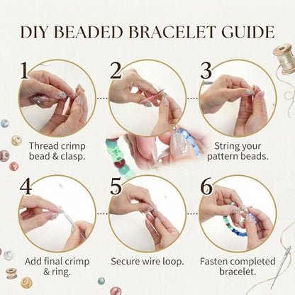 Acrylic Pony Beads Jewelry Making Kit – 110 Colors, UV Color Changing & Glow Alphabet Beads, Heart Bow Crystal String, Tools, Gift Box for DIY Bracelets, Necklaces (9mm Pony Beads Six Box) - color: 9mm Pony Beads Six Box