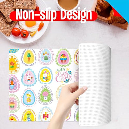 6 Pack Placemats for Kids, Non-Slip Washable Table Mats, Reusable Holiday Themed Dining Mats - Christmas, Halloween, Thanksgiving, Easter, Educational Placemats for Home, Classroom, Nursery - style: Holiday