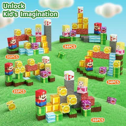 Magnetic Building Blocks Cubes for Kids: 35 PCS Travel Toys Ages 3-8 - size: Game Small - 35PCS