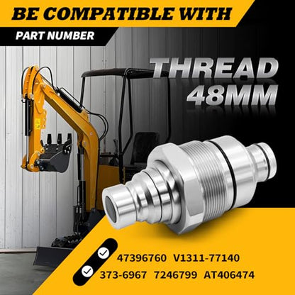 48MM Thread Hydraulic Flat Face Quick Coupler Kit 7246802 7246799