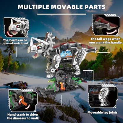 Mechanical Triceratops Dinosaur Building Set with Lights for Boys - color: Triceratops