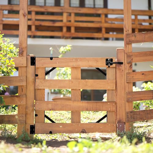ZENFUN Anti Sag Gate Frame Kit, Gate Corner Bracket, Heavy Duty Brace Gate Hardware with Hinge and Gate, Wooden Fences-No Sag Gate Corner Brace Bracket for Doors, Corral Gates, Wood Windows