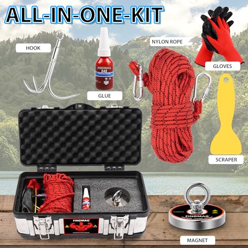 FINDMAG 700 LBS Magnet Fishing, 2.95 Inch Strong Fishing Magnet Kit - color: Rectangular Toolbox, size: 2.95 inches(75mm)-700lb