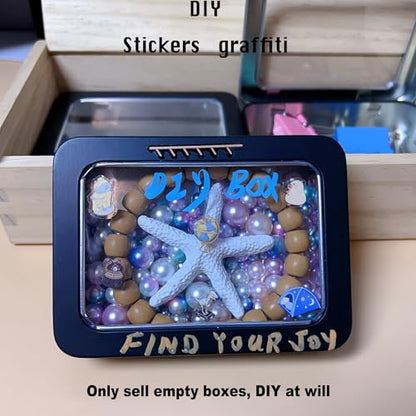 2-Pack Black Window Tin Boxes for Rhinestones - color: Black, size: 2 Pcs Clear Lid 4.5" x 3.5" x 0.9"