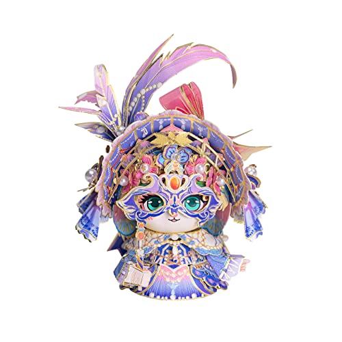 MU 3D Metal Puzzle for Adult Romeo and Juliet Masque Cat Figures Model Assembling, Metal Model Kits Miniature Building, Brain Teaser Love Gift Home Decor - style: Juliet Masque Cat