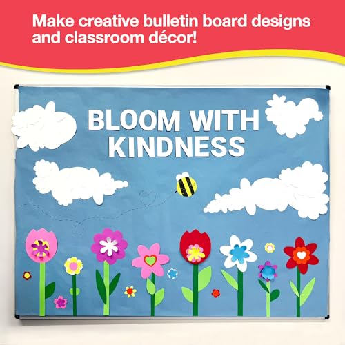 Flower Cutouts, Tulip Daisy Daffodil, 280 Piece, Paper Flowers for Crafts