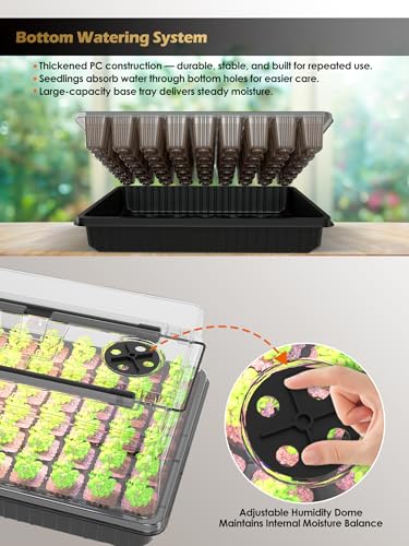 54-Cell Seed Starter Tray with Full Spectrum Grow Light (1)
