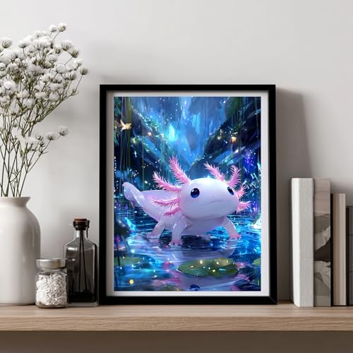 AUKELHJ Axolotl Diamond Art Kits for Adults, Diamond Painting, 12x16 Inch - color: 05-Axolotl, size: 12X16 inch