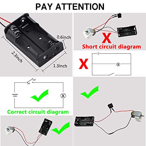 Sntieecr 6 Set DC Motors Kit, Mini Electric Motor 3V 15000RPM - style: 6 Set DC Motors Kit