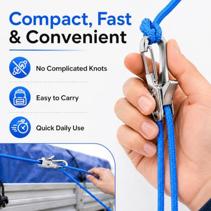 6-Pack Paracord Adjusters,Rope Tightening Tool & Tensioner,Rope with Roller Tensioner Heavy-Duty Tie Down for Camping, Tarps, Guy Lines, Boating & Outdoor Gear
