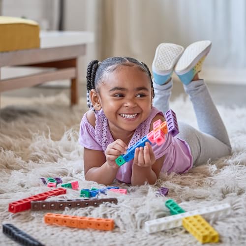 edxeducation Math Cubes, Set of 100 Counting Blocks, 5 Shapes and 10 Colors
