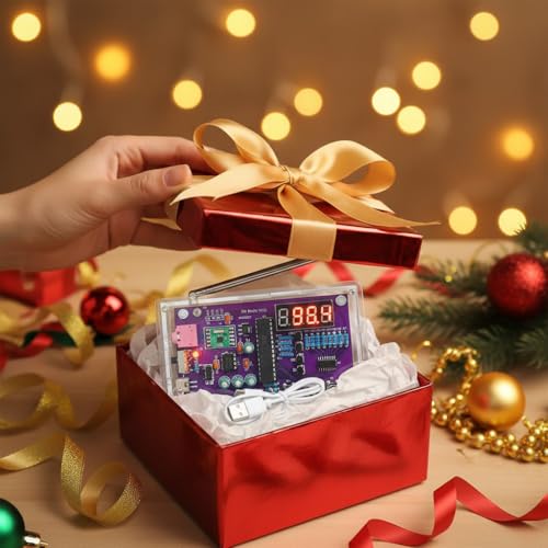 Gikfun FM Radio Kit Soldering Practice Kit DIY School Project FM 87-108MHz with 2 Power Supply Modes, Soldering Learning and Teaching for Beginners, Adults EK1989