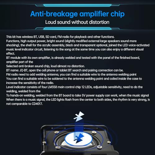 diymore DIY Bluetooth Speaker Kit USB Mini Stereo Amplifier Soldering Kit Radio Soldering Practice Kit,Remote Control,for TF/AUX/Bluetooth/USB Support,for Home and School Education Gifts ﻿