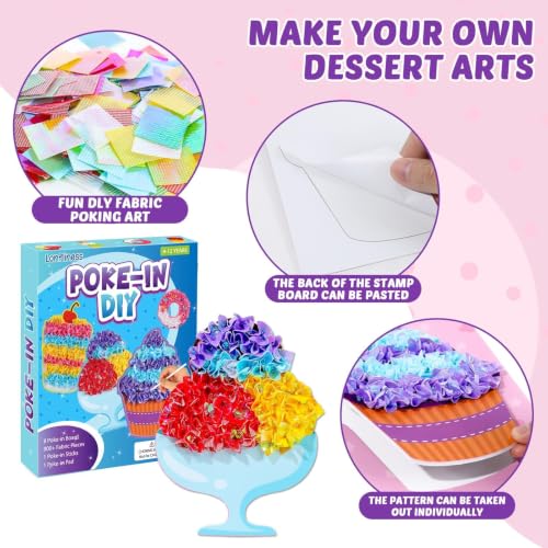 Lonfliness 8 Pcs Dessert Cake Poke in Craft Kits for Kids Mess Free DIY Art - style: Dessert