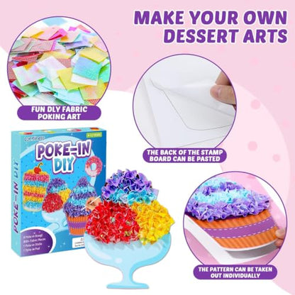 Lonfliness 8 Pcs Dessert Cake Poke in Craft Kits for Kids Mess Free DIY Art - style: Dessert
