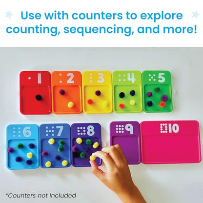 hand2mind Sensory Number Trays, Learning Numbers for Kids, Fine Motor Activities, Counting Toys for Sensory Seeking Kids, Texture Toys, Pre-Writing Skills for Toddlers, Montessori Math Materials