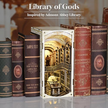 CCCDF Library of Gods Book Nook Kit, DIY Miniature House with LED - color: Library of Gods
