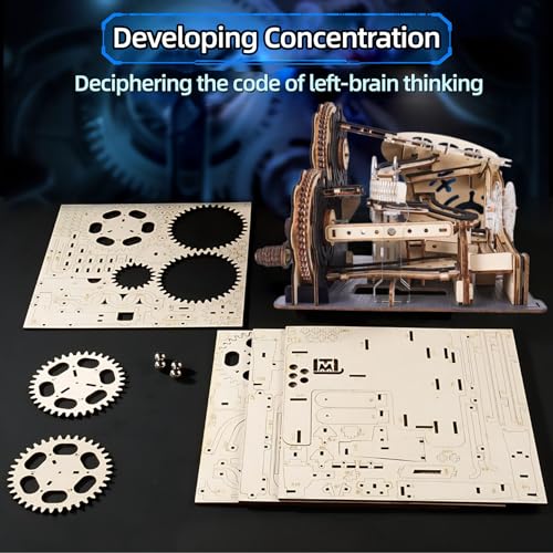 3D Wooden Puzzle Marble Run for Adults - color: Marble Run