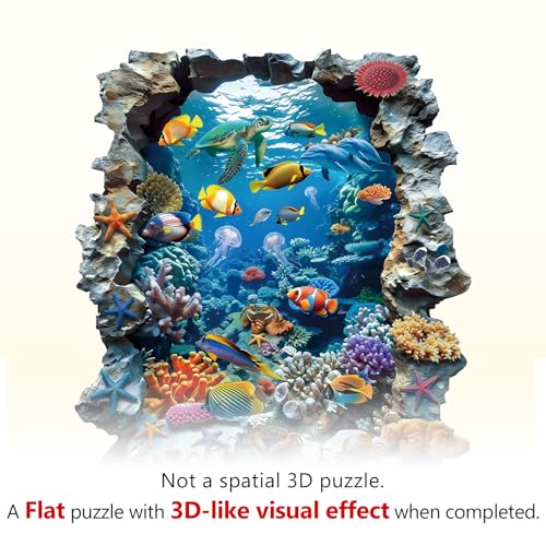 Wooden Puzzles for Adults, Deep Sea Wonderland Wood Puzzles Adult - color: Deep Sea Wonderland, size: Small