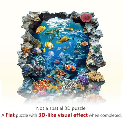 Wooden Puzzles for Adults, Deep Sea Wonderland Wood Puzzles Adult - color: Deep Sea Wonderland, size: Small
