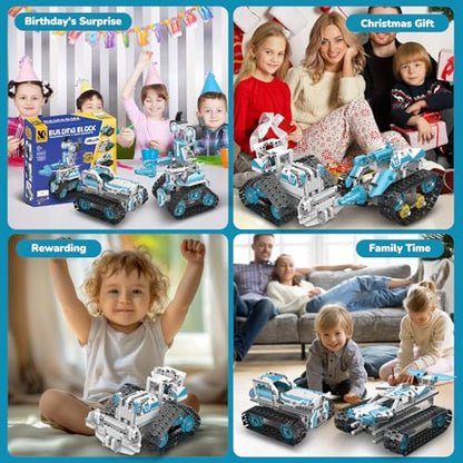 Robot Building Kit with APP/Remote Control STEM Gifts for Boys Age 6-16,Technic Coding Robotic Toys for Kids Birthday, Buildable 5in1 Models with 720 Pieces - style: K96132