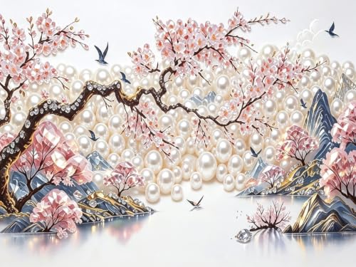 Pearl Diamond Painting Kits for Adults,Flower Diamond Art Pearl Kits - color: PL65-1