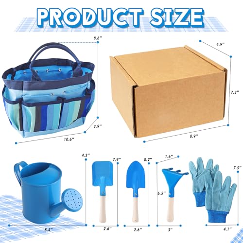 Kids Watering Can Gardening Tools Set Sand Toy Outdoor Toddler Boys (Blue) - color: Blue