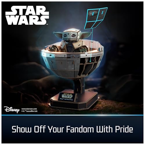 4D Build Star Wars Grogu in Carrier 3D Puzzle Model Kit, Collector Display