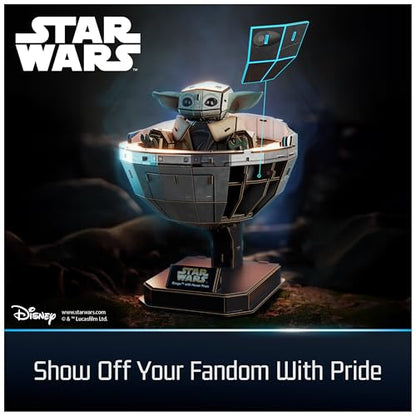 4D Build Star Wars Grogu in Carrier 3D Puzzle Model Kit, Collector Display