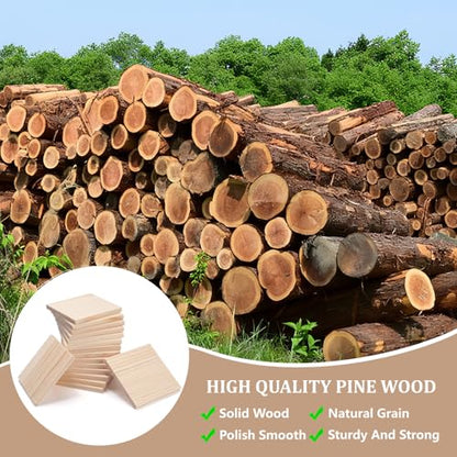 Wooden Blocks for Crafts,1/4″ Thick 3″ X 3″ Wood Squares for Crafting, Blank Unfinished Wood Blocks Pieces Planks Wooden Board for Paintings, DIY Plaques & Signs, Woodworking, Architectural Models - size: 3″x3″x1/4″ - 16PCS