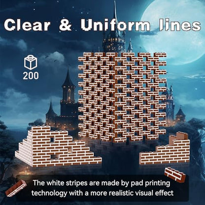 200PCS Classic Wall Building Bricks 1x4 Brown Color, Compatible with Lego Part, ABS material, Creative Building Sets for Home, School & DIY STEM Projects, Construction Toy for Kid Age 6 7 8 9 10 11 12 - color: Brown 200pcs