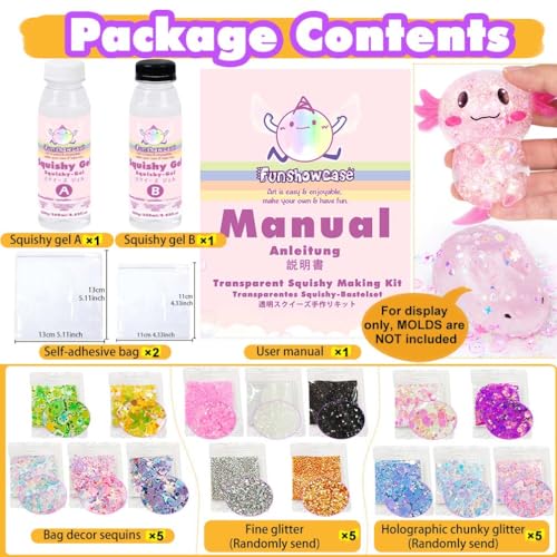 Taba Squishy Making Kit Clear Gel Flex Rubber Crystal Liquid Silicone 17oz Pack - color: Crystal Taba