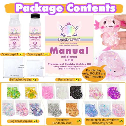 Taba Squishy Making Kit Clear Gel Flex Rubber Crystal Liquid Silicone 17oz Pack - color: Crystal Taba