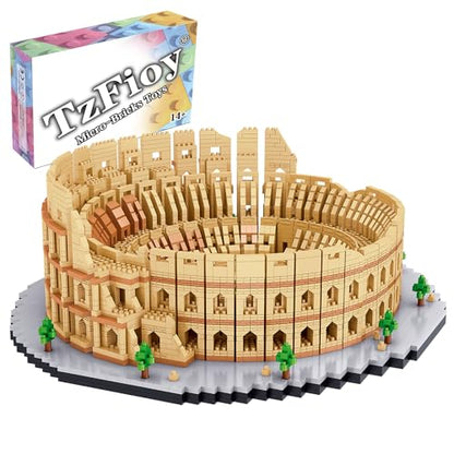 Italy Rome Colosseum Micro Brick Building Set (5594 Pieces) – Landmark Model Educational Toy Gift for Kids and Adults - color: Colosseum