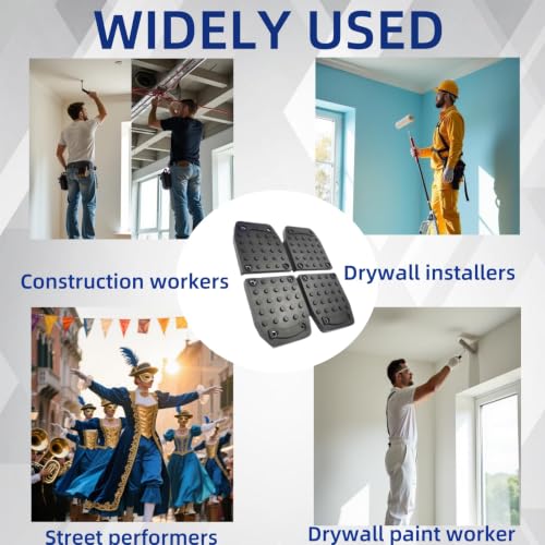 Drywall Stilt Sole Replacement Kit - 4Pcs Drywall Stilt Non-Slip Mats for Construction, Painting, Electrical Work Universal Anti-Slip Pads for All Stilts