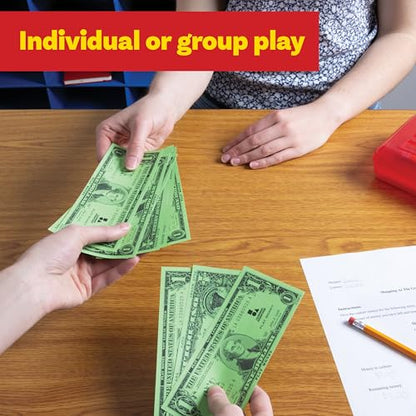 LEARNING ADVANTAGE One Dollar Play Bills, Set of 100, Sized Like Real Cash - style: $1 Bills