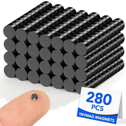 TRYMAG 280Pcs Small Neodymium Magnets, Black - color: Black, size: 3x2mm-280Pcs