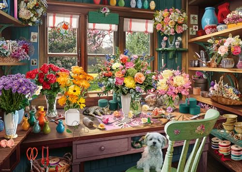 Ravensburger Flower Arranger's Shed 1000 Piece Puzzle for Adults - style: Flower Arranger's