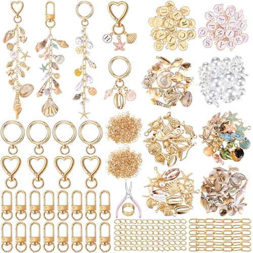 Highergo 717 Pcs Beach Charms Lip Gloss Keychain Making Kit DIY Craft - style: Beach