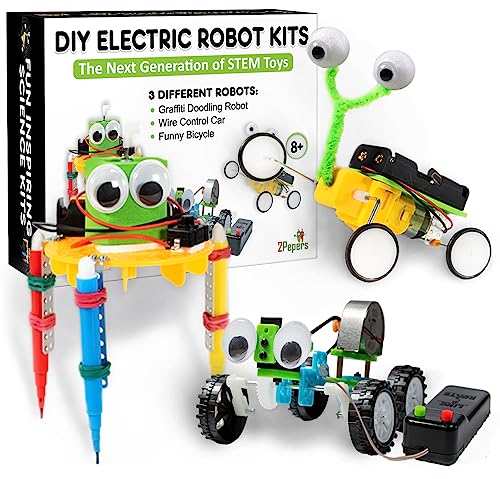 DIY STEM Engineering Gift Science Craft Set Electric Robot Kit for Age 8-14 - size: 3 PACK