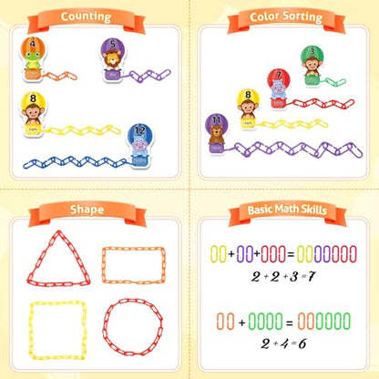 Fine Motor Skills Toys Plastic Chain Links Counting Games for Kids